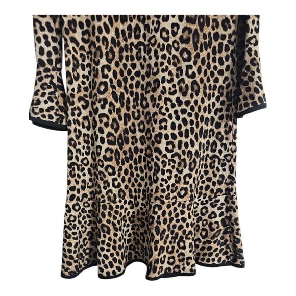 MICHAEL KORS Cheetah Bell Sleeves Flounce Dress - Size Small - Picture 8 of 10